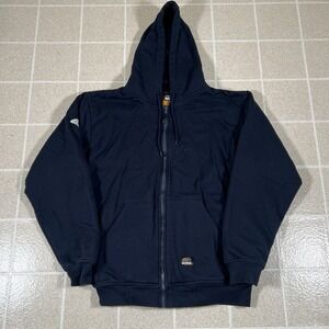 Berne Jacket Hoodie Mens L Reg Thermal Lined Full Zip Workwear Utility SZ101BK